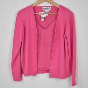 90s Joseph A. Pink Sweater Set Medium